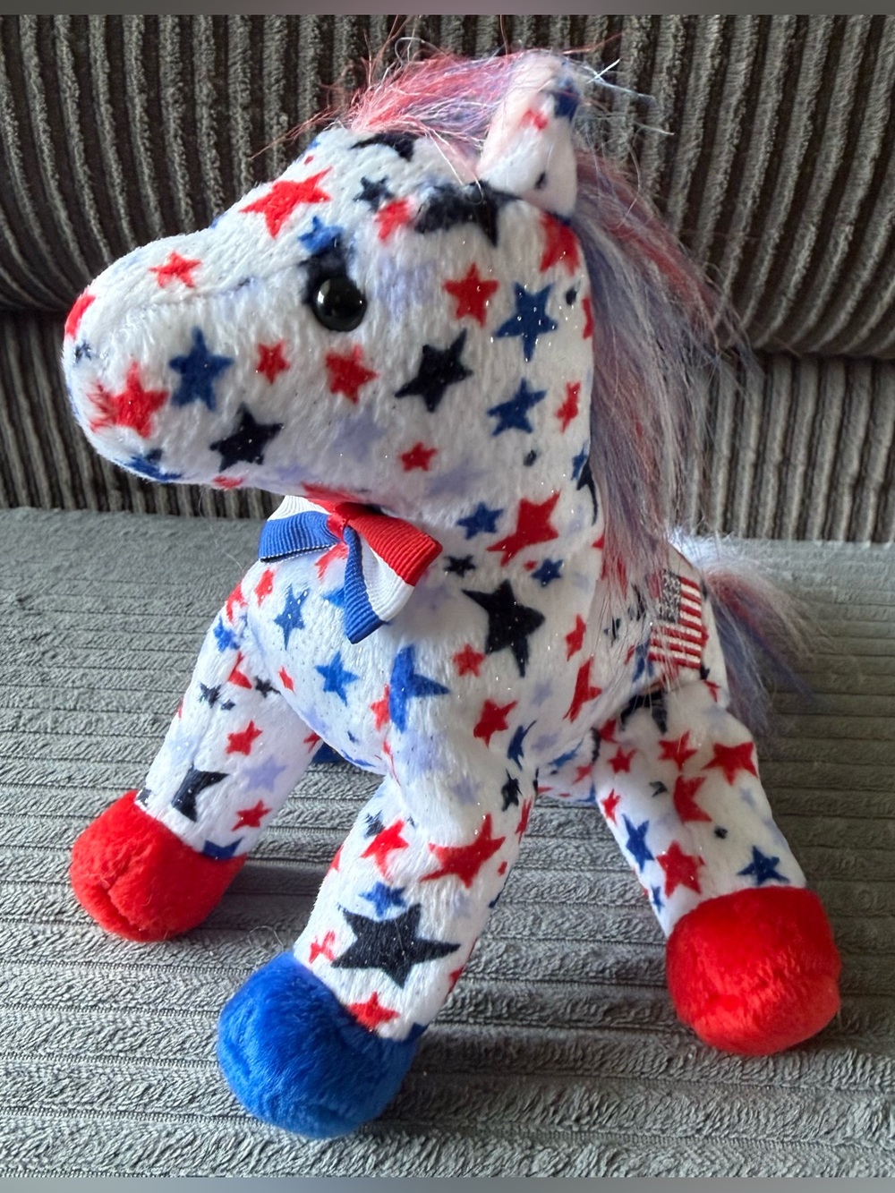 Ty Patriotic Star Pony - Red, White, Blue Lefty 2004 Vintage Stuffed Toy